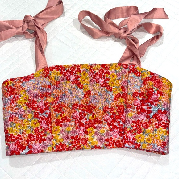 Lulu’s Ellarina Two Piece Floral Jacquard Skirt Set Size Small - Picture 4 of 7